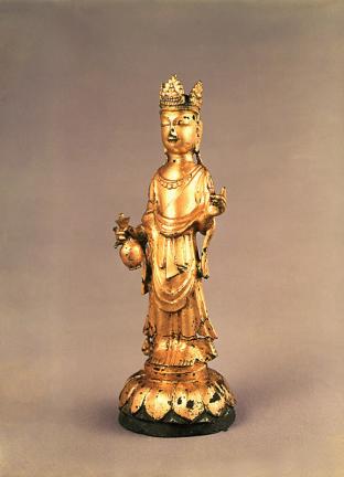 Standing Gilt-Bronze Avalokitesvara Bodhisattva Statue in Samyang-dong