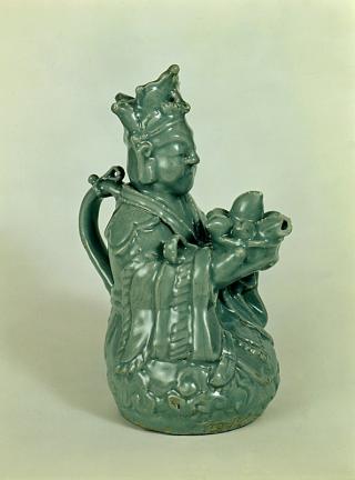 Celadon Wine Pot in the shape of a Human Figure