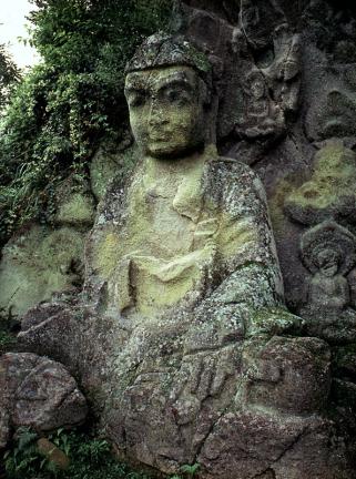 Seated Buddha Statue Carved on Rock Surface in Bukji-ri, Bonghwa